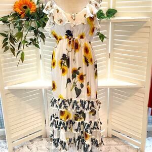 GUADALUPE NEW MEGAN SUNFLOWER DRESS SIZE MED 1225